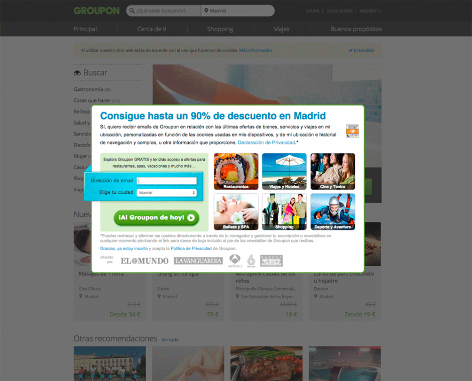Mala Experiencia de Usuario de Groupon