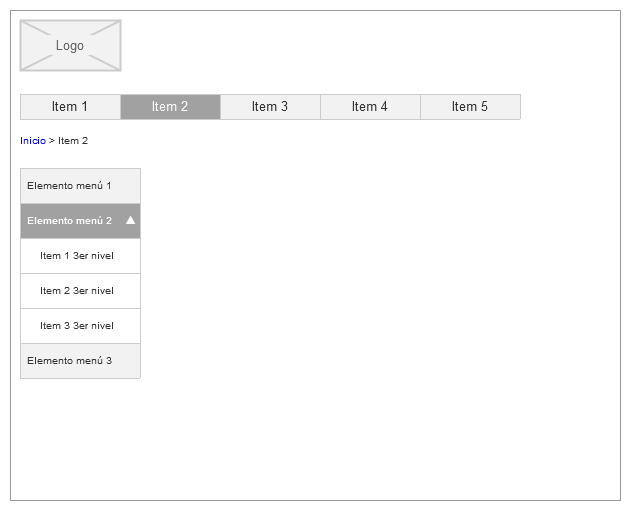 Tercer nivel de navegación abierto