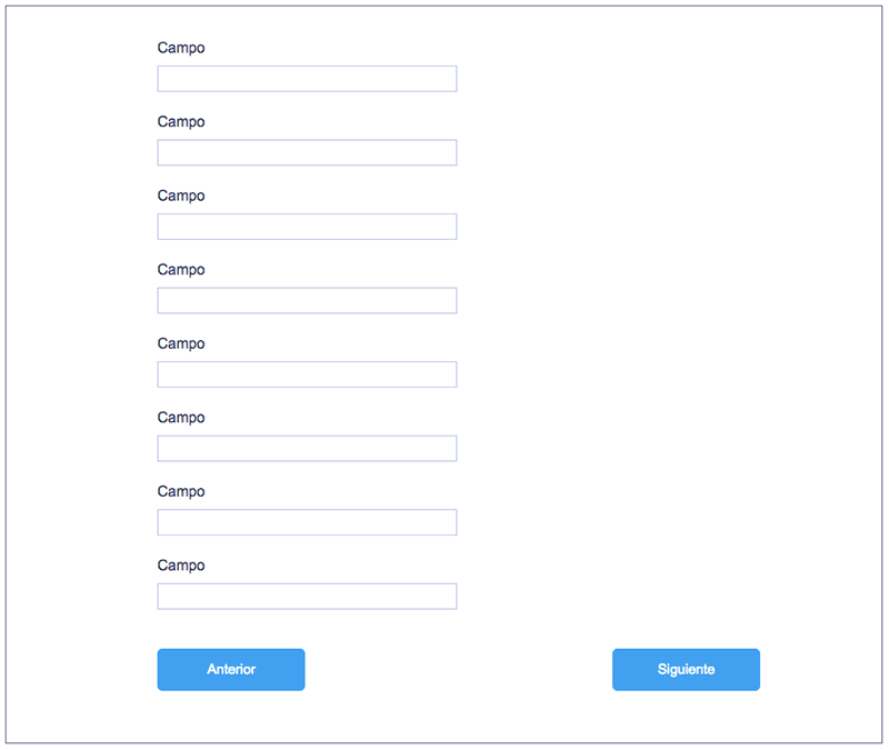 Mala ubicación de los botones Anterior y Siguiente en el formulario web