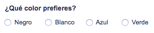 Situar los radio-buttons en horizontal empeora su legibilidad.