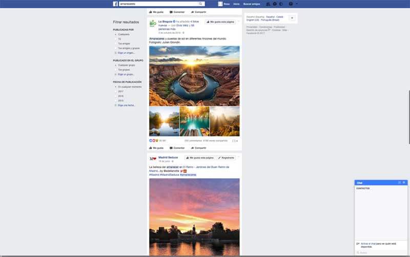 Scroll infinito de Facebook