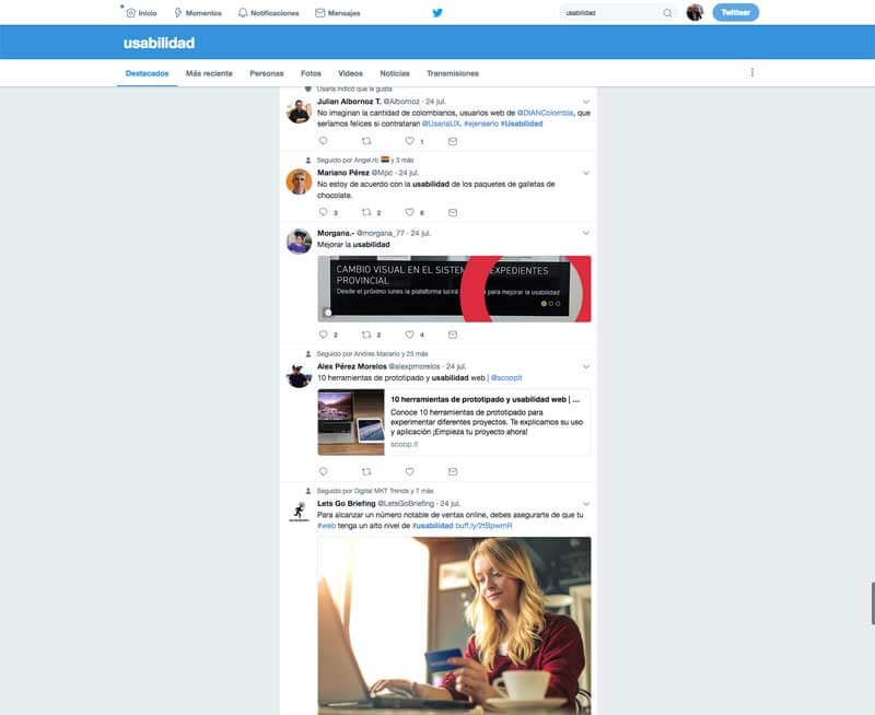 Scroll infinito de Twitter