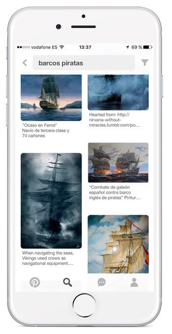Uso del scroll infinito en smartphones